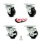 Service Caster 3 Inch Phenolic Wheel Swivel Top Plate Caster Set with 2 Brakes SCC-20S314-PHS-TP3-2-TLB-2 - alternate 6